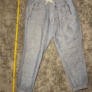 Athleta Blue Sweatpants with Elastic/Adjustable Waistband and Tapered Leg, Sz 6